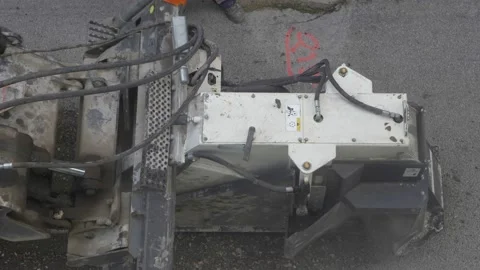 Machine Cutting Technique Remove The Old Asphalt From The Road Vídeo Stock 148372316