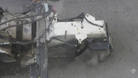 Machine Cutting Technique Remove The Old Asphalt From The Road Video stock 148372441