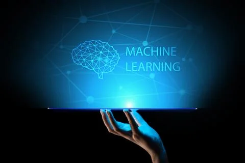 Machine Deep learning algorithms and AI Artificial intelligence. Internet and Stock Photos