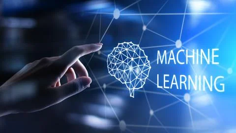 Machine Deep learning algorithms and AI Artificial intelligence. Internet and Stock Photos