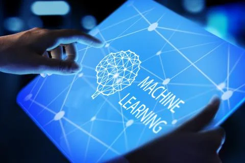 Machine Deep learning algorithms and AI Artificial intelligence. Internet and Stock Photos