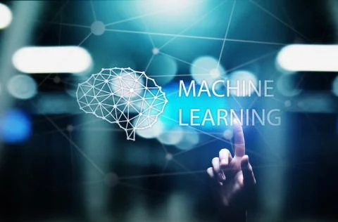 Machine Deep learning algorithms and AI Artificial intelligence. Internet and Foto stock