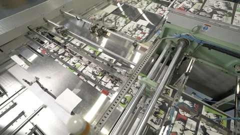 Machine delivers cardboard products to packaging hall Stock Footage 295654566