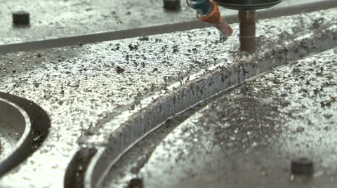 Machine digging a groove in metal Stock-Footage 37090705