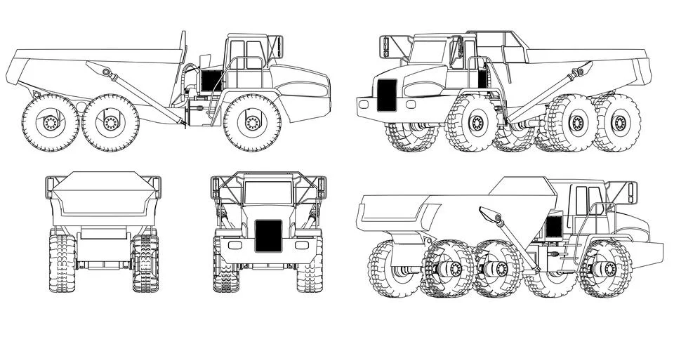 Machine drawing Stock Illustration