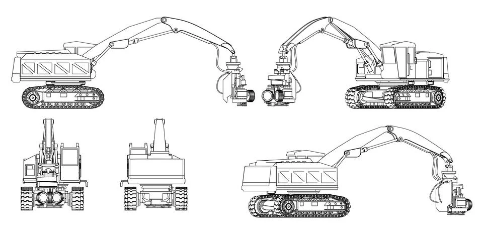 Machine drawing Stock Illustration