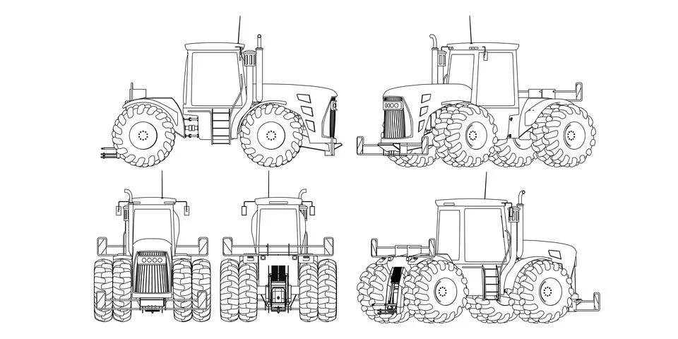 Machine drawing Stock Illustration