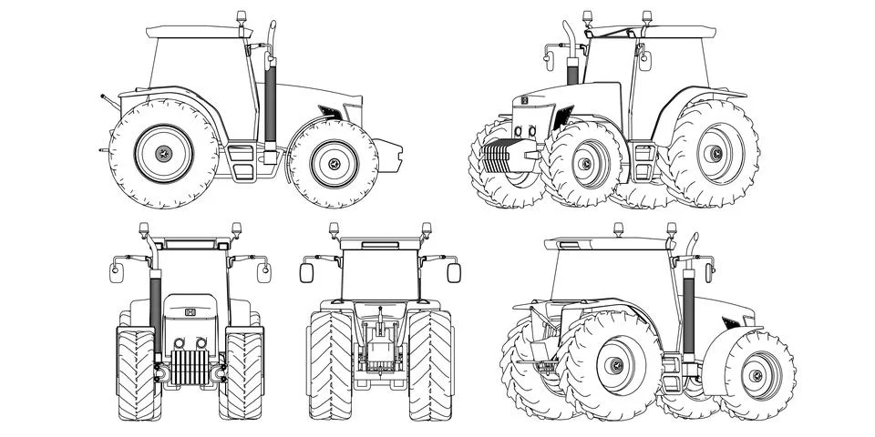 Machine drawing Stock Illustration