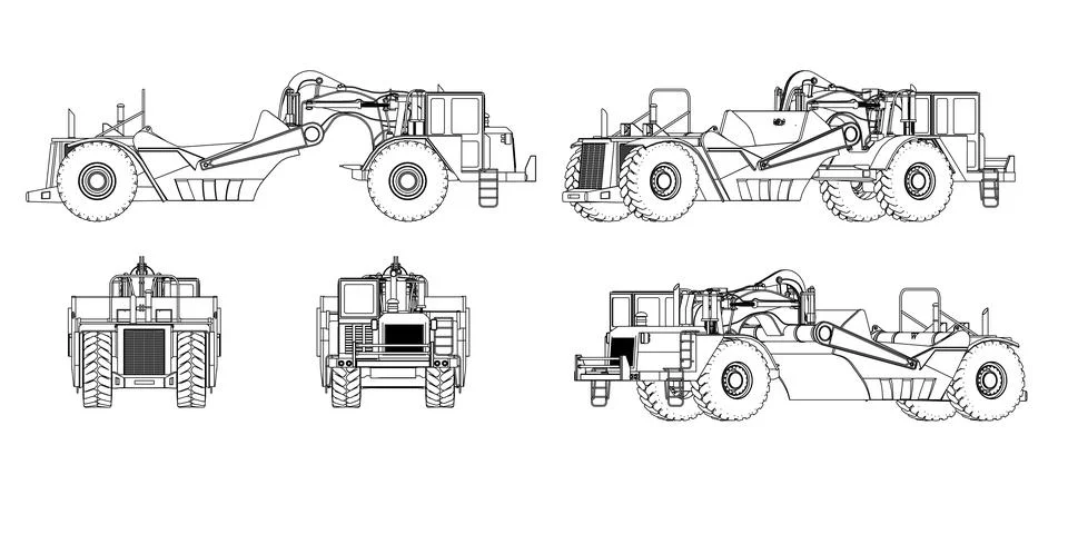 Machine drawing Stock Illustration
