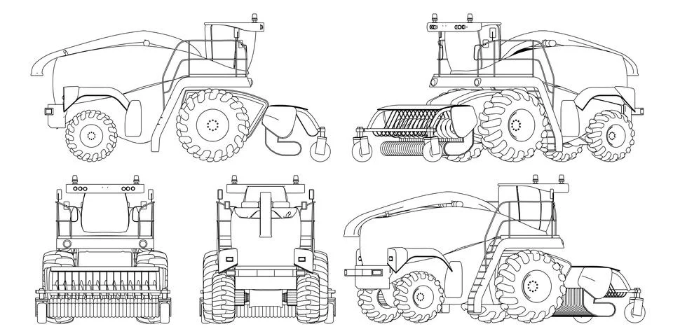 Machine drawing Stock Illustration