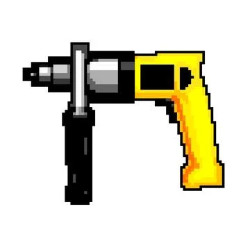 Machine drill game pixel art vector illustration Ilustração Stock