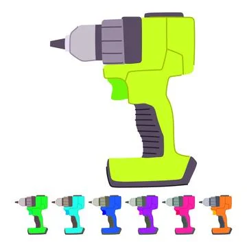 Machine drill vector cartoon graphic Stock Illustration