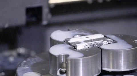 Machine drilling with cooling water Stock Footage 60443036