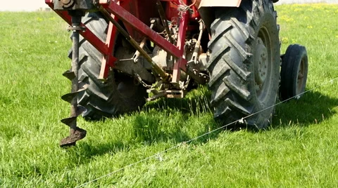 Machine drilling holes in the ground. Stock Footage 68149967