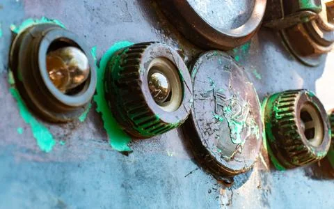 Machine elements and textures in sun light for AI 스톡 사진