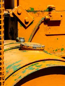 Machine elements and textures in sun light for AI 스톡 사진