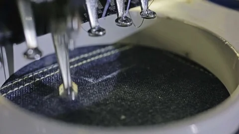 Machine embroidering a pattern Stock Footage 69856076