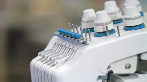 Machine embroidering on the shirt Stock Footage 62352088