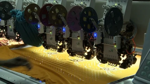 Machine embroidery Stock Footage 91780137