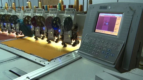 Machine embroidery Stock Footage 91780145