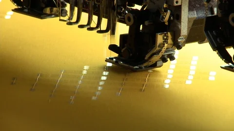 Machine embroidery Stock Footage 91780492