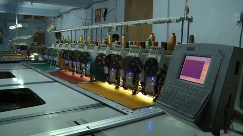 Machine embroidery Stock Footage 91780589