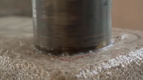 A machine engraves the stone with water Video stock 149127464