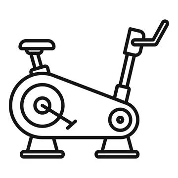 Machine exercise bike icon, outline style Stock Illustration