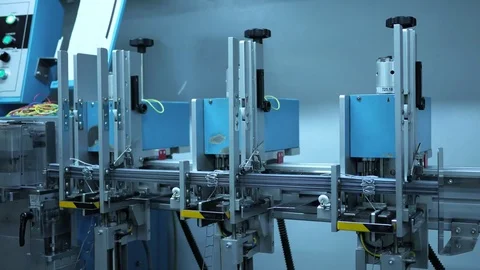 The machine at the factory for the production of blinds Stock-Footage 69775858