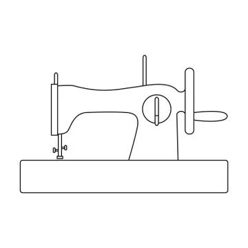 Machine for fast sewing. Sewing or tailoring tools kit single icon in outline Stock Illustration
