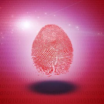 Machine Fingerprint on binary code Stock Illustration