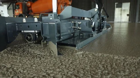Machine flattening concrete Stock-Footage 152877805