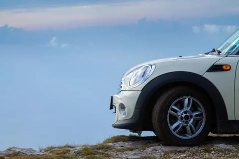 Machine front of the car and the sky Stock Photos