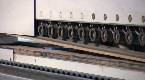 Machine for furniture edging. 스톡 동영상 57218873