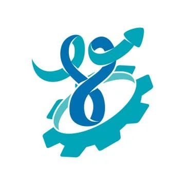 Machine Gear Arrow Direction Vector color Isolated Illustrazione stock