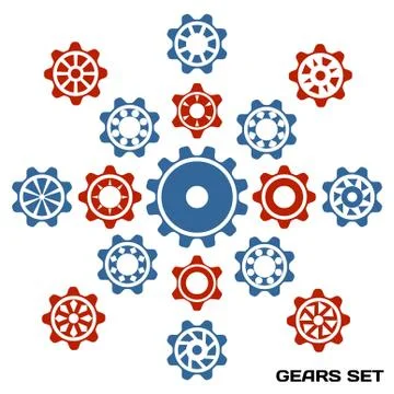 Machine Gear Cogwheel set. Vector illustration. Stock-Illustration