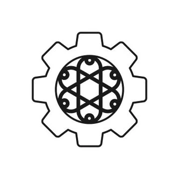 Machine gear Commitment Teamwork Together Outline Logo Illustrazione stock