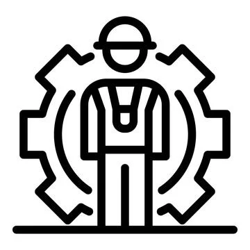 Machine gear engineer icon, outline style Stock Illustration