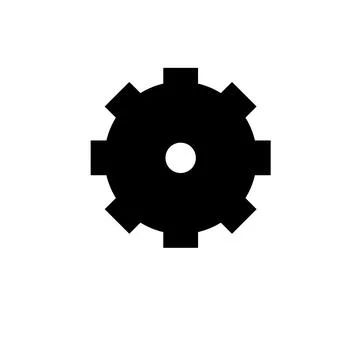 Machine Gear, Machinery Mechanism Solid Flat Vector Icon Isolated on White Ba イラスト素材