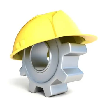 Machine gear with safe helmet. 3D Stock Illustration