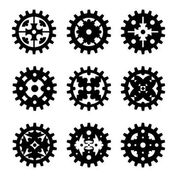 Machine Gear Wheel Cogwheel set Stock Illustration