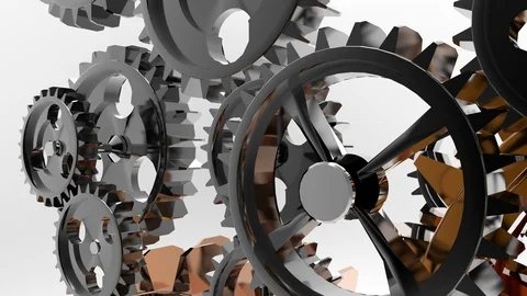 Machine Gears - Isolated on white background Stock Footage 91113526