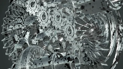 Machine gears rotating Video stock 92152673