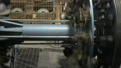 Machine gears spin Stock Footage 77052650