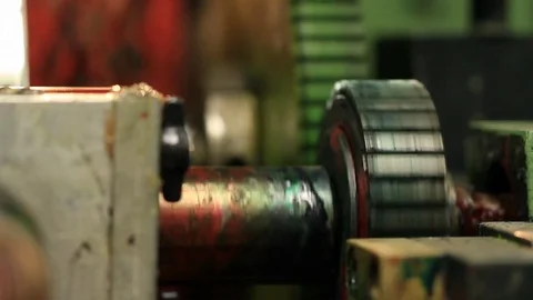 Machine gears turning Stock Footage 77052278