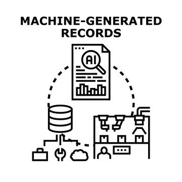 Machine generated records analysis and data automation イラスト素材
