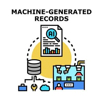 Machine generated records analysis and data automation Stock Illustration