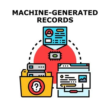 Machine generating digital records and data management system イラスト素材