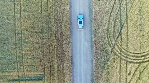 The machine goes through a field of wheat Stock-Footage 66301335