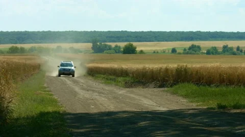 The machine goes through a field of wheat Stock-Footage 66303489
